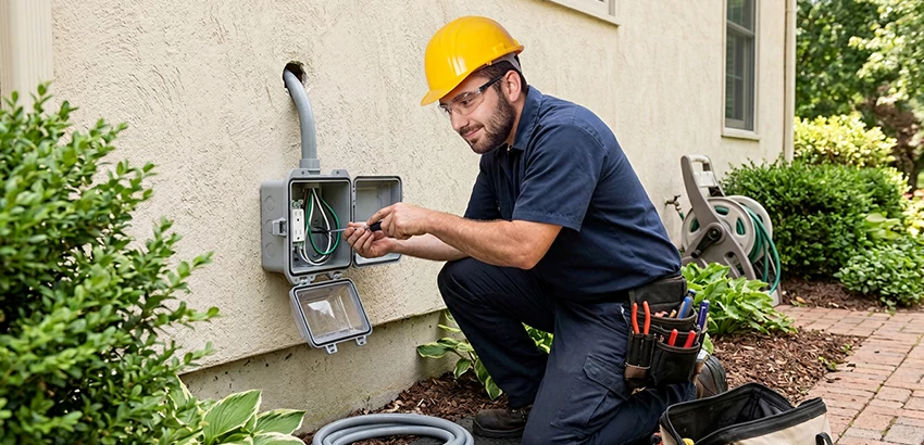 Outdoor Outlet Installation on Vinyl Siding in Franklin